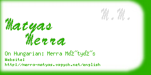 matyas merra business card